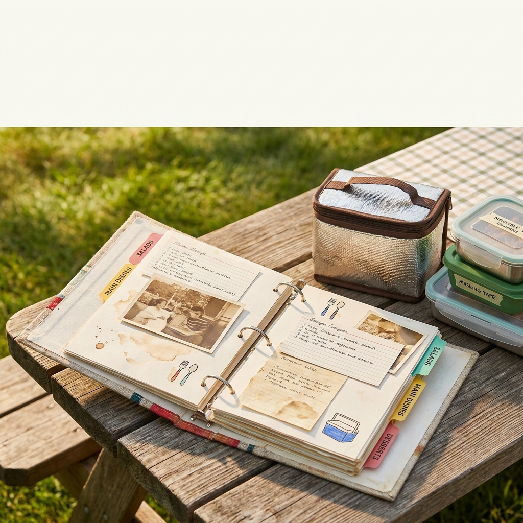 Nostalgic potluck notebook: creating a ‘church cookbook’ style binder for summer gatherings
