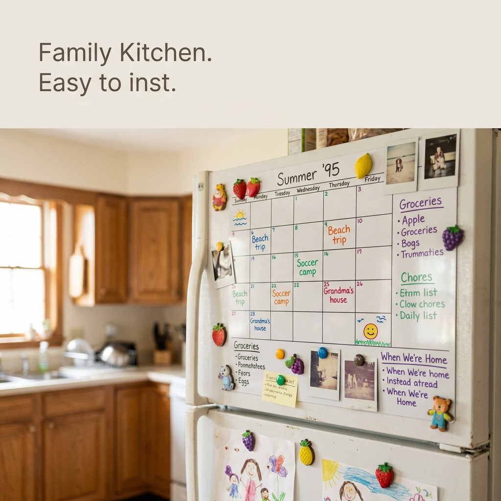 Nostalgic ‘summer on the fridge’: making a 1990s-style family summer schedule board (simple, paper-based)
