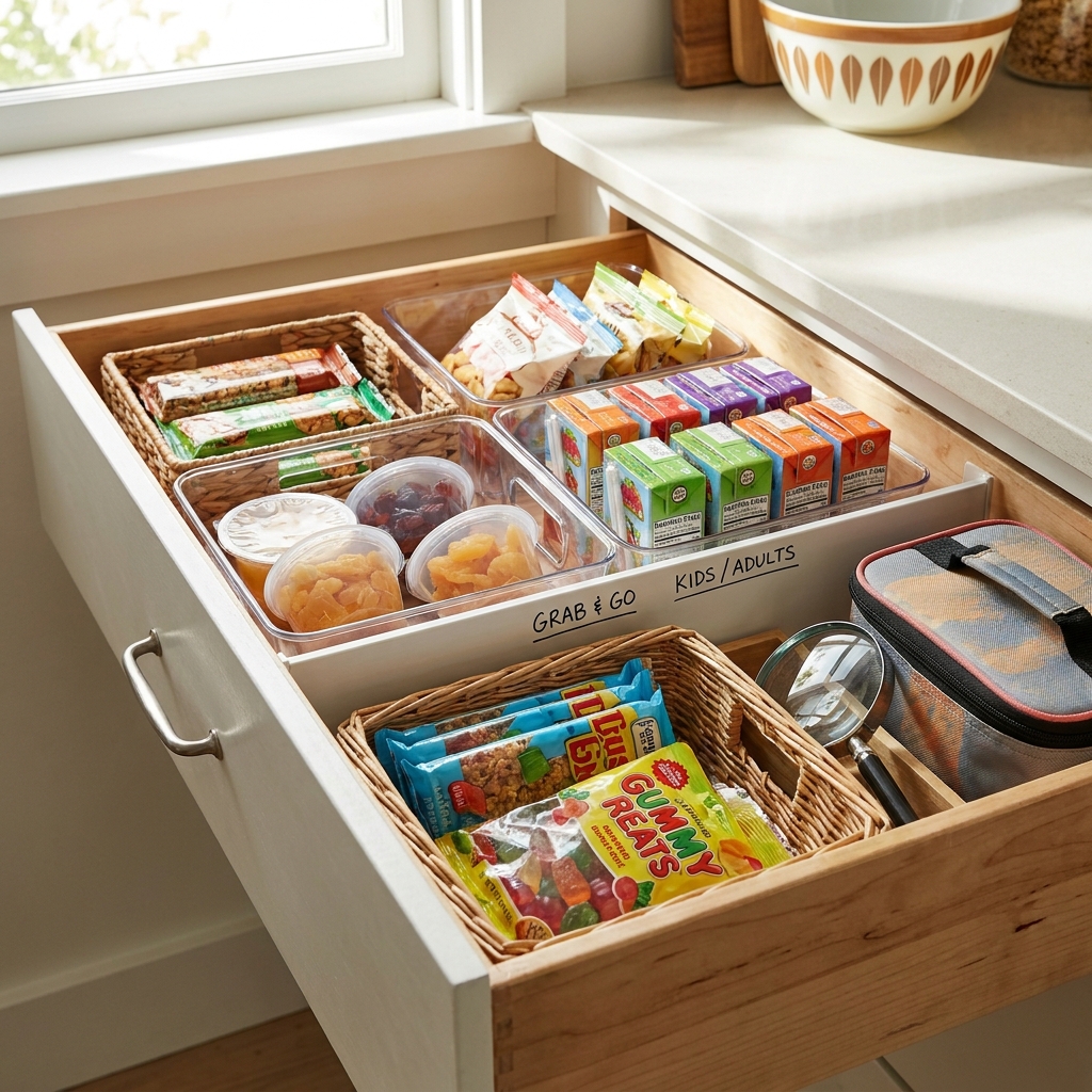 Nostalgic ‘summer snack drawer’: stocking a 1990s-style grab-and-go shelf (grown-up, label-aware, pantry-safe)