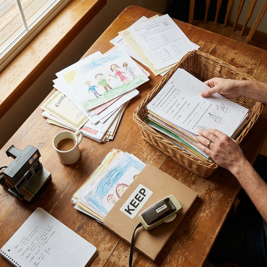Nostalgic ‘end-of-school paper purge’: saving the memories without keeping every worksheet