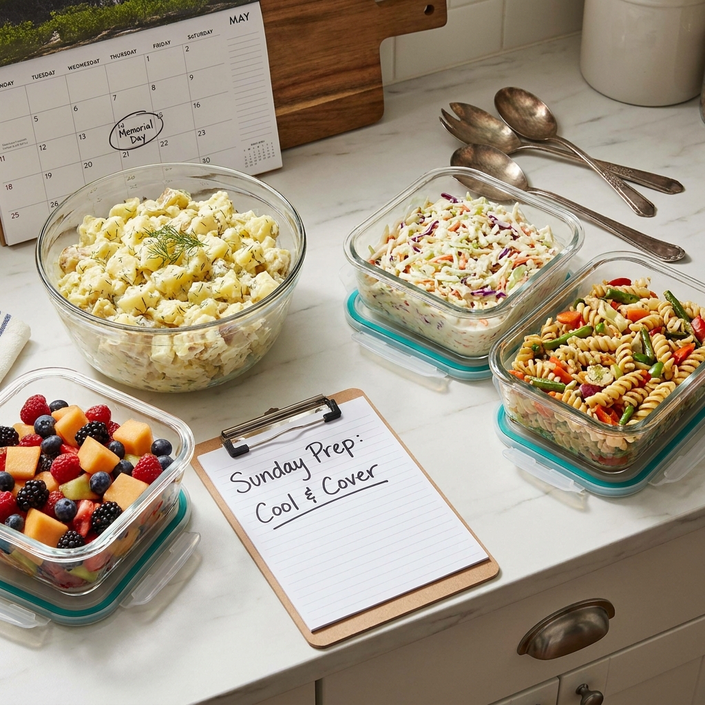 Nostalgic Sunday meal: classic cookout sides you can prep today for Memorial Day (safe, make-ahead)