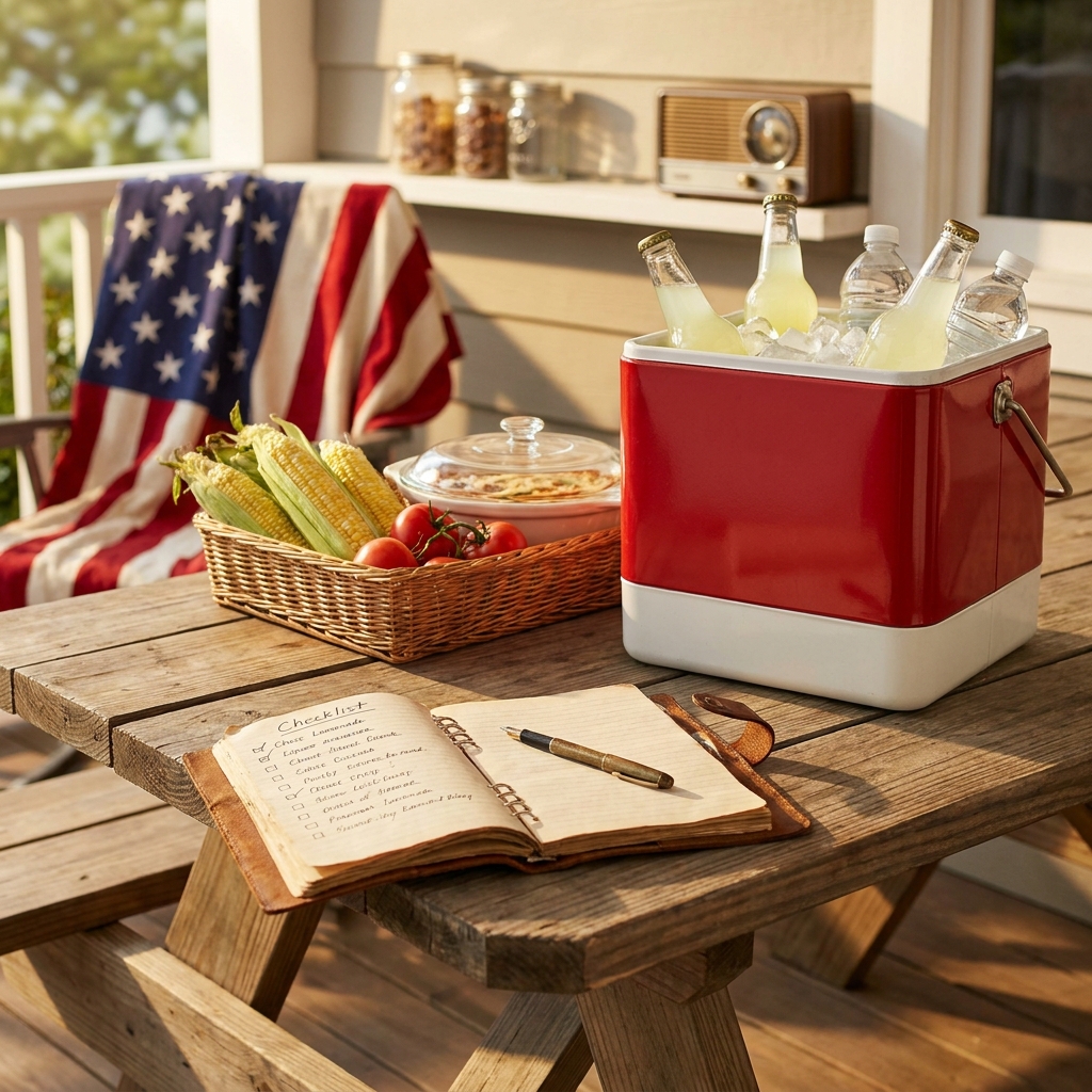 Nostalgic Sunday prep for Fourth of July week: a ‘cooler + chairs + paper list’ checklist