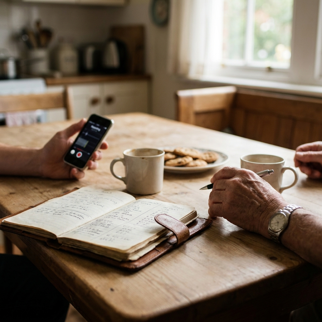 Nostalgic Sunday family stories: a simple ‘kitchen table interview’ that becomes a keepsake